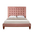 Gray Solid Wood Full Tufted Upholstered Velvet Bed