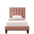 Gray Solid Wood Full Tufted Upholstered Velvet Bed