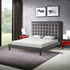 Gray Solid Wood Full Tufted Upholstered Velvet Bed