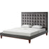 Gray Solid Wood Full Tufted Upholstered Velvet Bed