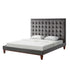 Gray Solid Wood Full Tufted Upholstered Velvet Bed