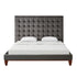 Gray Solid Wood Full Tufted Upholstered Velvet Bed