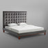 Gray Solid Wood Full Tufted Upholstered Velvet Bed