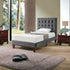 Gray Solid Wood Full Tufted Upholstered Velvet Bed