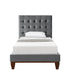 Gray Solid Wood Full Tufted Upholstered Velvet Bed