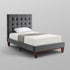 Gray Solid Wood Full Tufted Upholstered Velvet Bed