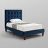 Gray Solid Wood Full Tufted Upholstered Velvet Bed