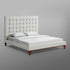 Gray Solid Wood Full Tufted Upholstered Velvet Bed