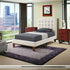 Gray Solid Wood Full Tufted Upholstered Velvet Bed