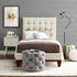 Gray Solid Wood Full Tufted Upholstered Velvet Bed