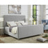 Gray Solid Wood Queen Upholstered Velvet Bed