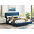 Denim Blue Solid Wood Twin Upholstered Linen Bed