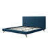 Denim Blue Solid Wood Twin Upholstered Linen Bed