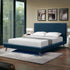 Denim Blue Solid Wood Twin Upholstered Linen Bed