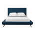 Denim Blue Solid Wood Twin Upholstered Linen Bed