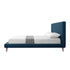 Denim Blue Solid Wood Twin Upholstered Linen Bed