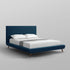 Denim Blue Solid Wood Twin Upholstered Linen Bed