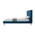 Denim Blue Solid Wood Twin Upholstered Linen Bed