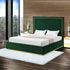 Hunter Green Solid Wood King Upholstered Velvet Bed