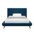 Denim Blue Solid Wood Twin Upholstered Linen Bed