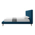 Denim Blue Solid Wood Twin Upholstered Linen Bed