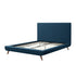 Denim Blue Solid Wood Twin Upholstered Linen Bed