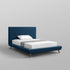 Denim Blue Solid Wood Twin Upholstered Linen Bed