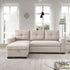 92" Beige Polyester Blend Convertible Futon Sleeper Sofa With Black Legs