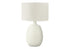 26" Cream Gourd Table Lamp With Cream Drum Shade