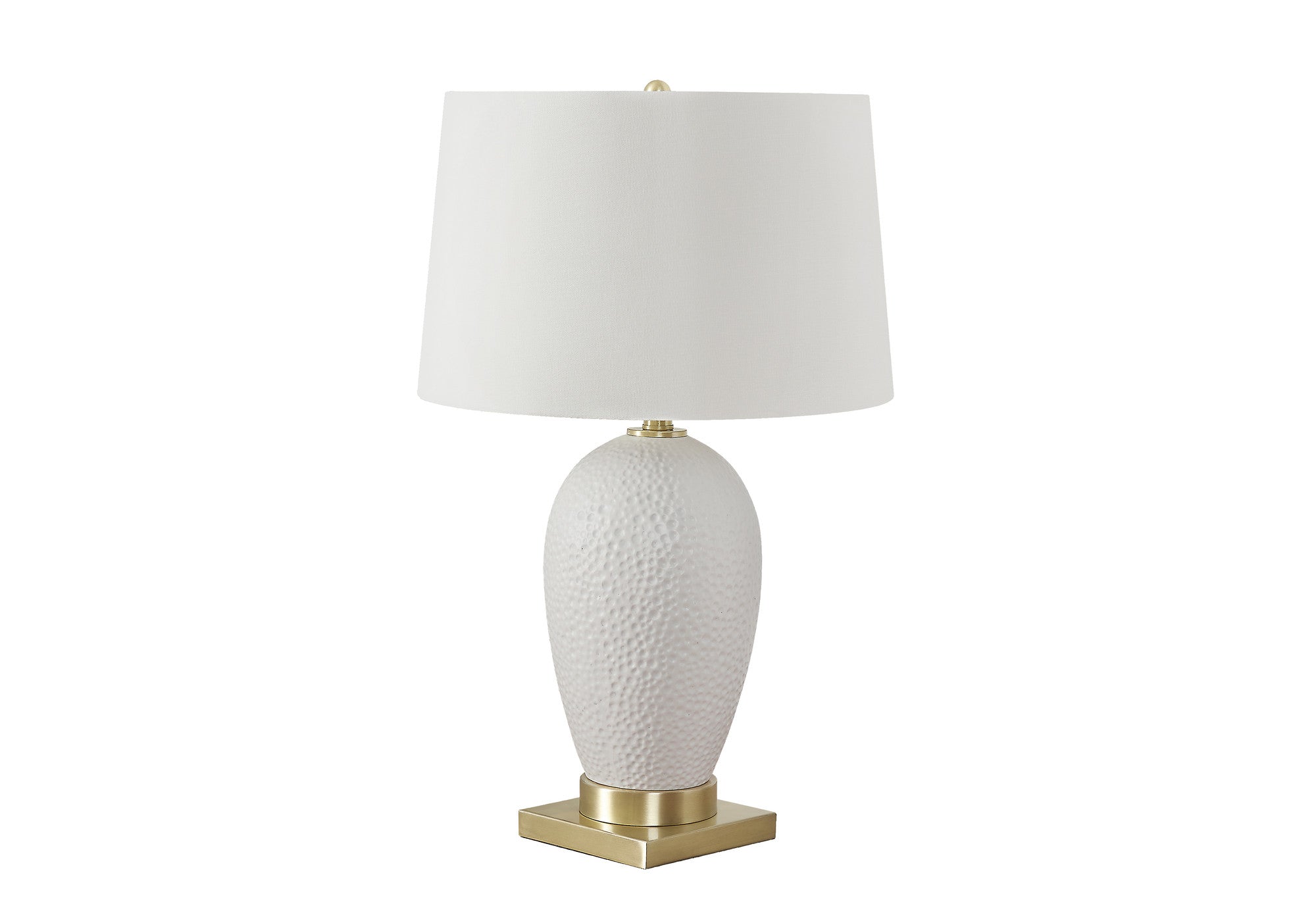 26" Gold and White Ceramic Urn Table Lamp With Cream Empire Shade