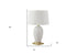 26" Gold and White Ceramic Urn Table Lamp With Cream Empire Shade