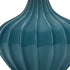 24" Blue Ceramic Gourd Table Lamp With Cream Empire Shade