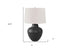 26" Black Metal Urn Table Lamp With Cream Empire Shade