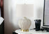 21" Gold and White Urn Table Lamp With Ivory Drum Shade