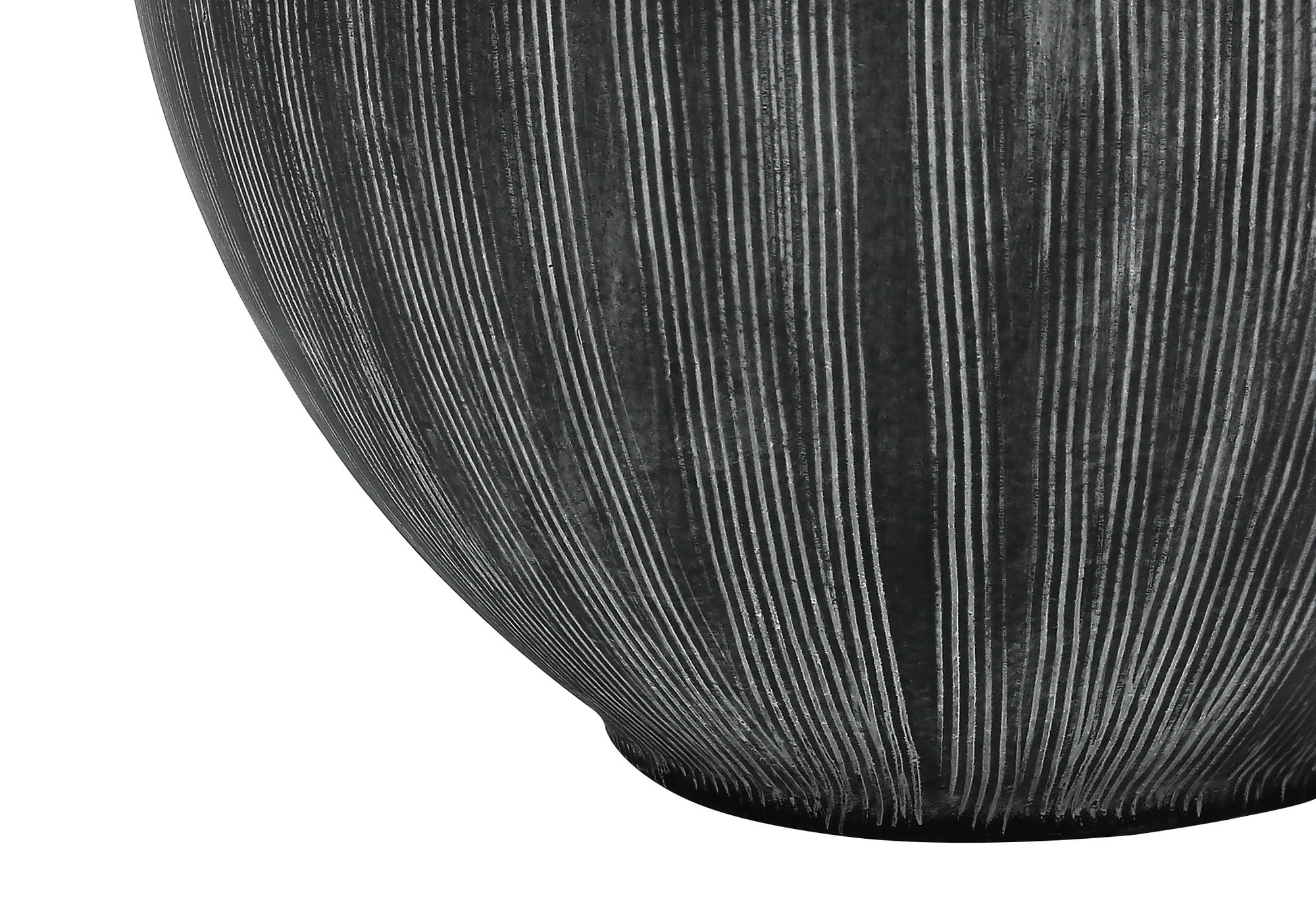 23" Black Ceramic Round Table Lamp With Black Drum Shade