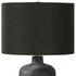 24" Black Ceramic Round Table Lamp With Black Drum Shade