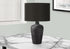 24" Black Ceramic Round Table Lamp With Black Drum Shade