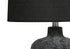 24" Black Ceramic Round Table Lamp With Black Drum Shade