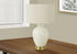 26" Gold and Ivory Ceramic Urn Table Lamp With Cream Drum Shade