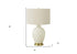 26" Gold and Ivory Ceramic Urn Table Lamp With Cream Drum Shade