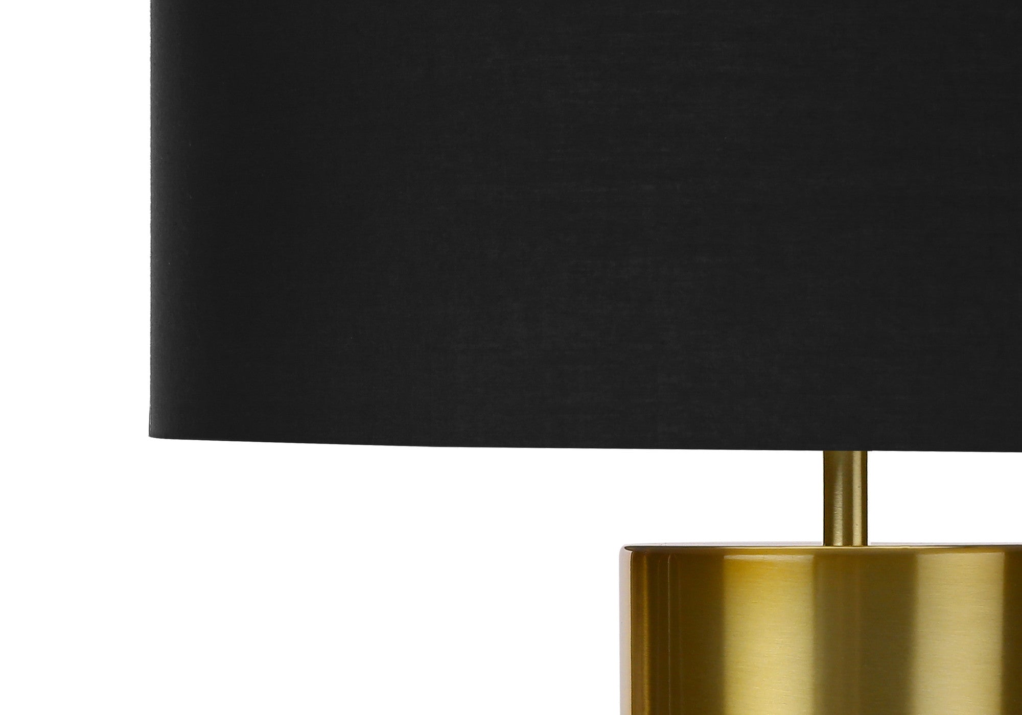 25" Black and Gold Concrete Cylinder Table Lamp With Black Drum Shade