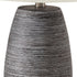 19" Gray Ceramic Round Table Lamp With Ivory Drum Shade