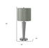 Set of Two 24" Silver Metal Candlestick USB Table Lamps With Gray Drum Shades