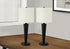 Set of Two 24" Black Metal Candlestick USB Table Lamp With Ivory Drum Shade