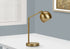 19" Gold Metal Round Table Lamp With Gold Dome Shade