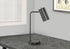 18" Gray Metal Round USB Table Lamp With Gray Cylinder Shade