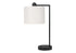 19" Black Metal Round USB Table Lamp With Ivory Drum Shade