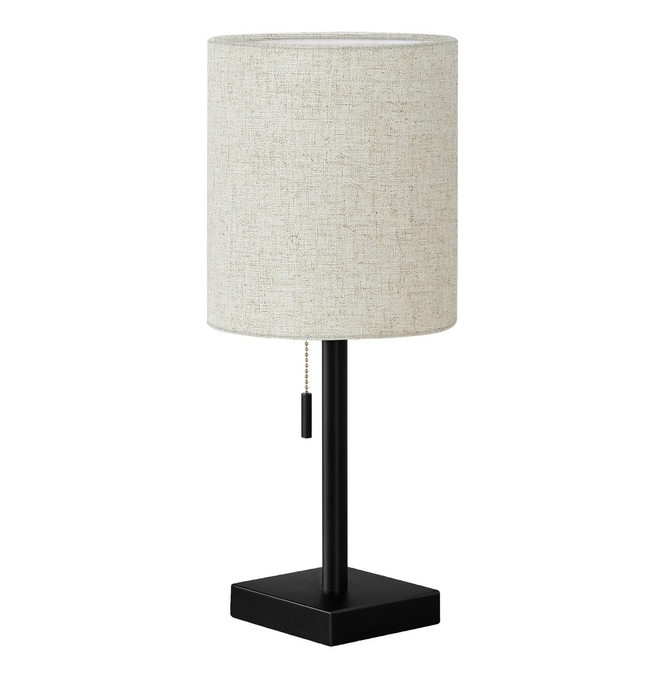 Set of Two 17" Black Metal Candlestick USB Table Lamp With Beige Drum Shade