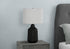 24" Black Concrete Urn Table Lamp With Gray Drum Shade
