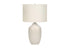 25" Cream Ceramic Urn Table Lamp With Cream Drum Shade